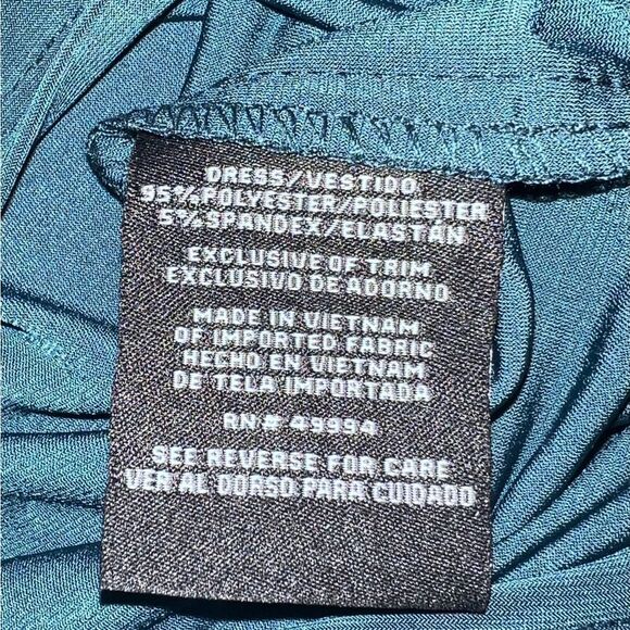 R&M Richards Womens Petite Teal Sleeveless Dress With Necklace 14P NWT NWD - Picture 9 of 11